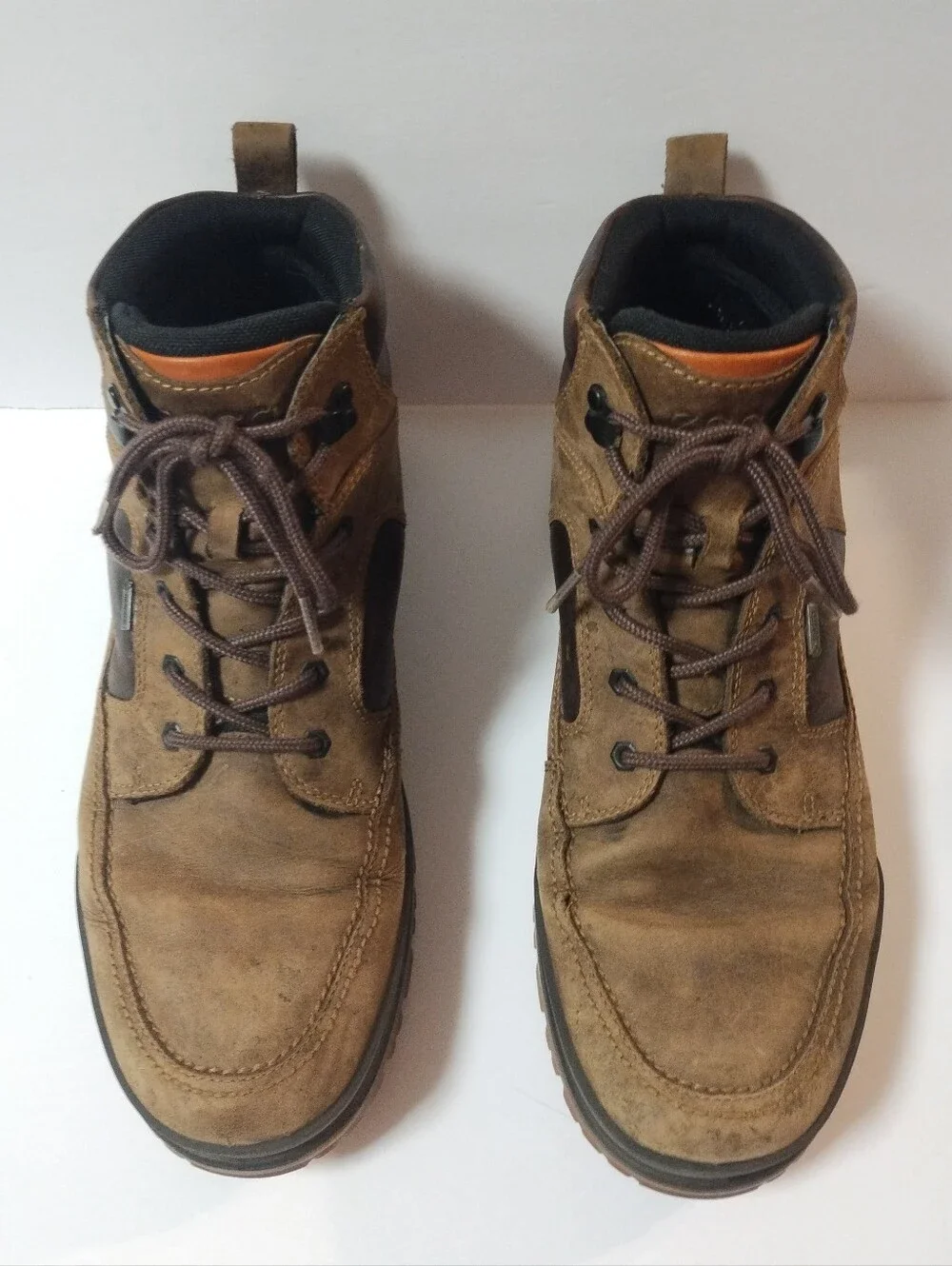 ECCO Track 6 Goretex Boots Brown Leather Lace Up Waterproof Size 47 US 13